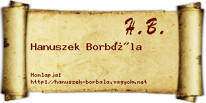 Hanuszek Borbála névjegykártya