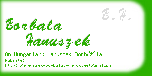 borbala hanuszek business card